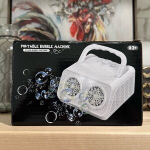 New! Automatic Bubble Maker Portable Bubble Machine in White